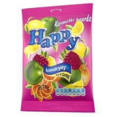 Happy Vegyesgyümölcs ízű cukor 75g  /15/