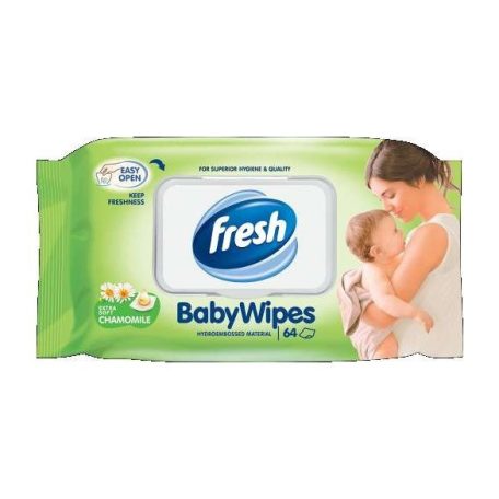 Fresh Baby törlőkendő 64db-os Kamilla visszazárható /12/
