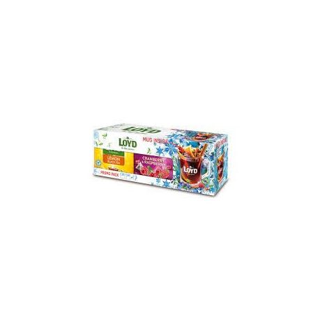Loyd tea Box 40g+POHÁR Áfonya/Málna/Citrom