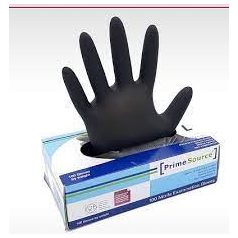 Gumikesztyű vitril L-es fekete 100db-os Prime Source