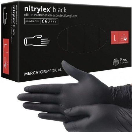 Mercator Nitril kesztyű FEKETE  L-es /100/