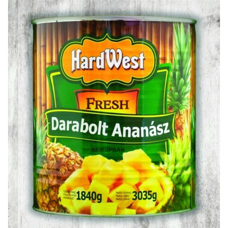 Nagy konzerv Hard-West ananász darabolt 1840g /6/