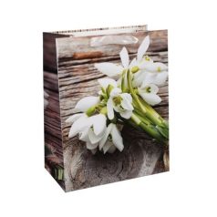 Dísztasak 26*32cm hóvirág csokor (337620) /12/