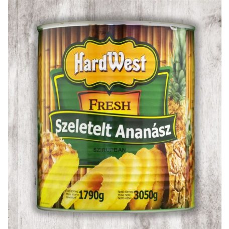 Nagy konzerv Hard-West ananász szeletelt 1790g /6/