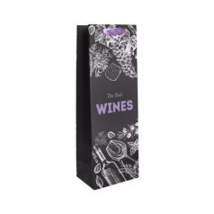   Dísztasak 12*36cm ital fekete,fehér,lila The best wines (370309) /12/