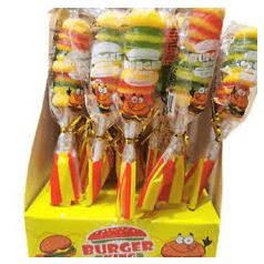   Resta Big Burger gyümölcs ízű gumicukor nyalóka 24g /24/