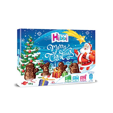 Karácsonyi HIBBI Figurák 100g praliné tejcsokoládé /12/