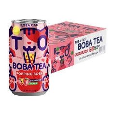 BobaCat Bubble Tea Peach+Strawberry Flavor /24/
