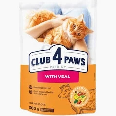 CLUB4PAWS Cat Dry Borjú 300g /15/
