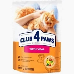 CLUB4PAWS Cat Dry Borjú 900g /8/