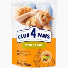 CLUB4PAWS Cat Dry Nyúl 300g /15/
