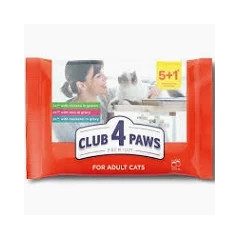 CLUB4PAWS Cat Pouch 5+1(csir.-borj.-makr.) 510g /10/